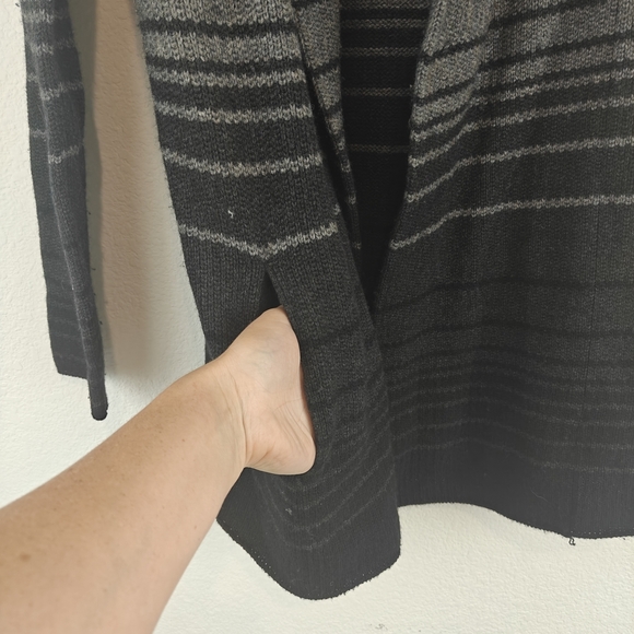 VINCE Sophie Hooded Striped Open Front Cardigan Wool Yak Sweater Size XS/TP - Picture 9 of 16